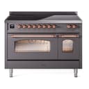Nostalgie II 48 UPI486NMPMGP Freestanding Electric Range Range with Induction Double Oven with Triple Glass Door with Copper knobs view 1
