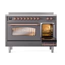 Nostalgie II 48 UPI486NMPMGP Freestanding Electric Range Range with Induction Double Oven with Triple Glass Door with Copper knobs view 5