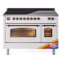 Nostalgie II 48 UPI486NMPRAB Freestanding Electric Range Range with Induction Double Oven with Triple Glass Door with Bronze knobs view 1