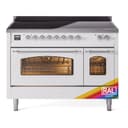 Nostalgie II 48 UPI486NMPRAC Freestanding Electric Range Range with Induction Double Oven with Triple Glass Door with Chrome knobs view 1