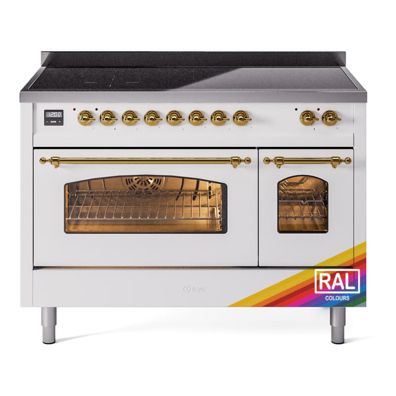 Nostalgie II 48 UPI486NMPRAG Freestanding Electric Range Range with Induction Double Oven with Triple Glass Door with Brass knobs