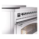 Nostalgie II 48 UPI486NMPSSC Freestanding Electric Range Range with Induction Double Oven with Triple Glass Door with Chrome knobs view 7
