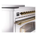 Nostalgie II 48 UPI486NMPSSG Freestanding Electric Range Range with Induction Double Oven with Triple Glass Door with Brass knobs view 7