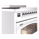 Nostalgie II 48 UPI486NMPWHC Freestanding Electric Range Range with Induction Double Oven with Triple Glass Door with Chrome knobs view 7