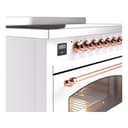 Nostalgie II 48 UPI486NMPWHP Freestanding Electric Range Range with Induction Double Oven with Triple Glass Door with Copper knobs view 7