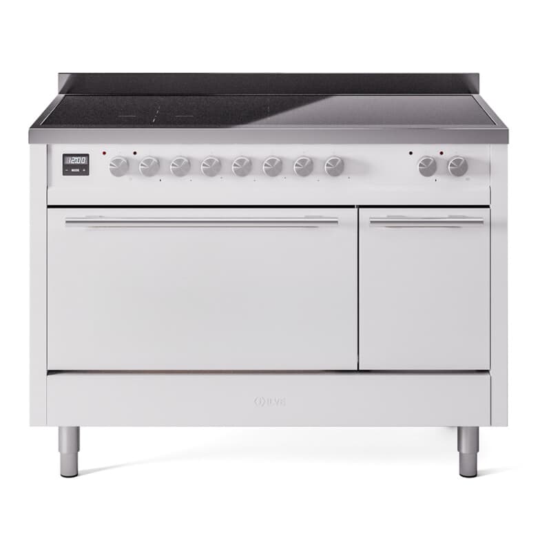 Professional Plus II 48 UPI486QMPWH Freestanding Electric Range Range with Induction Double Oven with Solid Door with Stainless Steel knobs