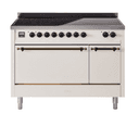 Nostalgie II 48 UPI486QNMPAWB Freestanding Electric Range Range with Induction Double Oven with Solid Door with Bronze knobs view 1