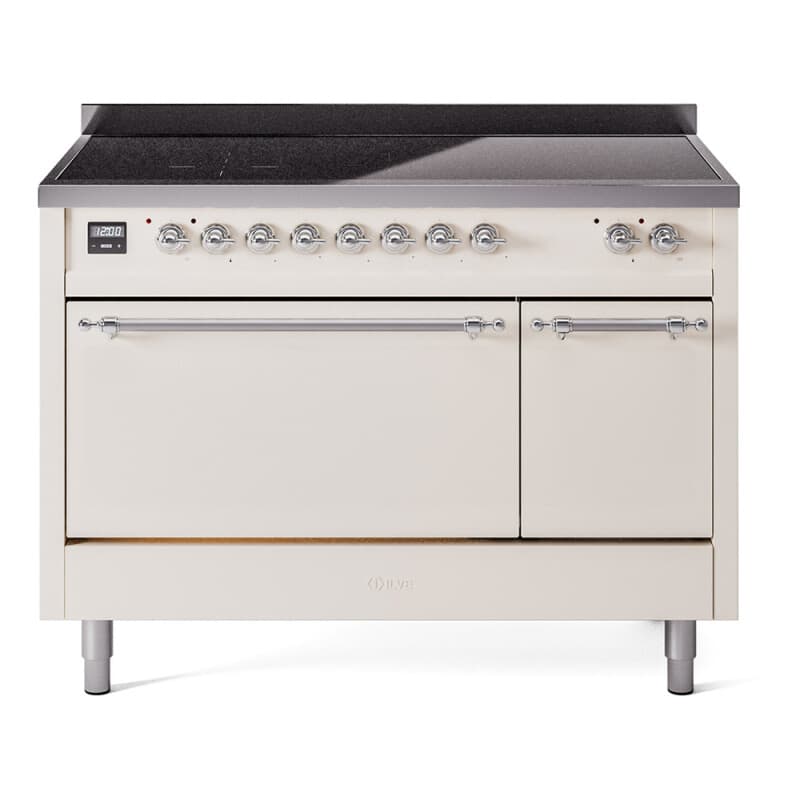 Nostalgie II 48 UPI486QNMPAWC Freestanding Electric Range Range with Induction Double Oven with Solid Door with Chrome knobs