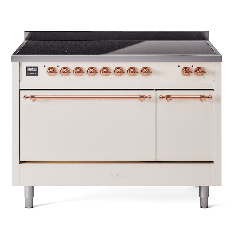 Nostalgie II 48 UPI486QNMPAWP Freestanding Electric Range Range with Induction Double Oven with Solid Door with Copper knobs