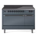 Nostalgie II 48 UPI486QNMPBGB Freestanding Electric Range Range with Induction Double Oven with Solid Door with Bronze knobs view 1