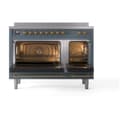 Nostalgie II 48 UPI486QNMPBGG Freestanding Electric Range Range with Induction Double Oven with Solid Door with Brass knobs view 2