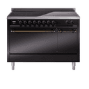 Nostalgie II 48 UPI486QNMPBKB Freestanding Electric Range Range with Induction Double Oven with Solid Door with Bronze knobs view 1