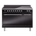 Nostalgie II 48 UPI486QNMPBKC Freestanding Electric Range Range with Induction Double Oven with Solid Door with Chrome knobs view 1