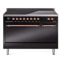 Nostalgie II 48 UPI486QNMPBKP Freestanding Electric Range Range with Induction Double Oven with Solid Door with Copper knobs view 1