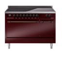 Nostalgie II 48 UPI486QNMPBUB Freestanding Electric Range Range with Induction Double Oven with Solid Door with Bronze knobs view 1