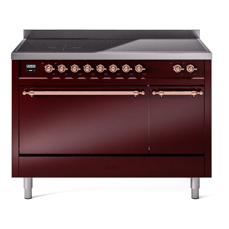Nostalgie II 48 UPI486QNMPBUP Freestanding Electric Range Range with Induction Double Oven with Solid Door with Copper knobs