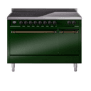 Nostalgie II 48 UPI486QNMPEGB Freestanding Electric Range Range with Induction Double Oven with Solid Door with Bronze knobs view 1