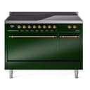 Nostalgie II 48 UPI486QNMPEGG Freestanding Electric Range Range with Induction Double Oven with Solid Door with Brass knobs view 1