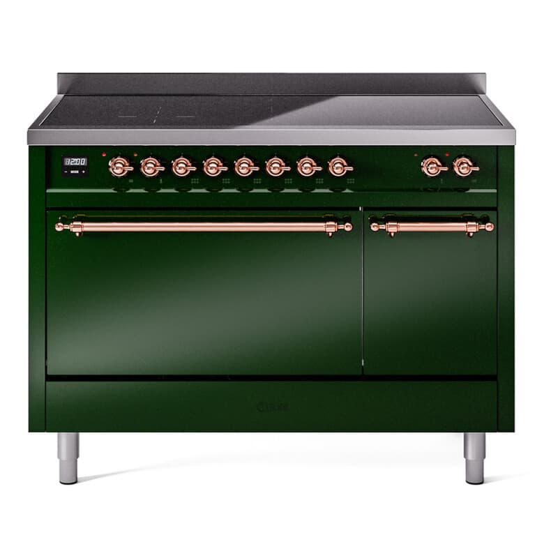 Nostalgie II 48 UPI486QNMPEGP Freestanding Electric Range Range with Induction Double Oven with Solid Door with Copper knobs