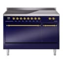 Nostalgie II 48 UPI486QNMPMBG Freestanding Electric Range Range with Induction Double Oven with Solid Door with Brass knobs view 1