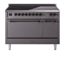 Nostalgie II 48 UPI486QNMPMGB Freestanding Electric Range Range with Induction Double Oven with Solid Door with Bronze knobs view 1
