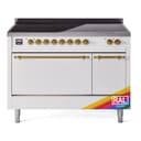 Nostalgie II 48 UPI486QNMPRAG Freestanding Electric Range Range with Induction Double Oven with Solid Door with Brass knobs view 1