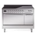 Nostalgie II 48 UPI486QNMPSSC Freestanding Electric Range Range with Induction Double Oven with Solid Door with Chrome knobs view 1