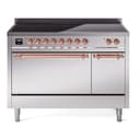Nostalgie II 48 UPI486QNMPSSP Freestanding Electric Range Range with Induction Double Oven with Solid Door with Copper knobs view 1