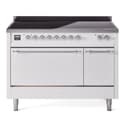 Nostalgie II 48 UPI486QNMPWHC Freestanding Electric Range Range with Induction Double Oven with Solid Door with Chrome knobs view 1