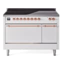 Nostalgie II 48 UPI486QNMPWHP Freestanding Electric Range Range with Induction Double Oven with Solid Door with Copper knobs view 1