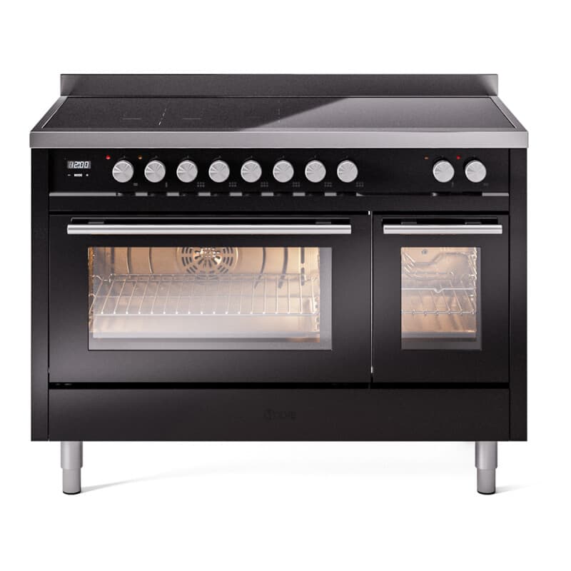 Professional Plus II 48 UPI486WMPBK Freestanding Electric Range Range with Induction Double Oven with Triple Glass Door with Stainless Steel knobs