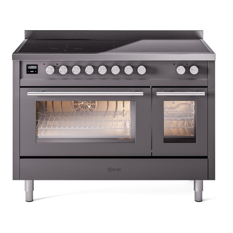 Professional Plus II 48 UPI486WMPMG Freestanding Electric Range Range with Induction Double Oven with Triple Glass Door with Stainless Steel knobs