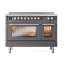 Professional Plus II 48 UPI486WMPMG Freestanding Electric Range Range with Induction Double Oven with Triple Glass Door with Stainless Steel knobs view 2