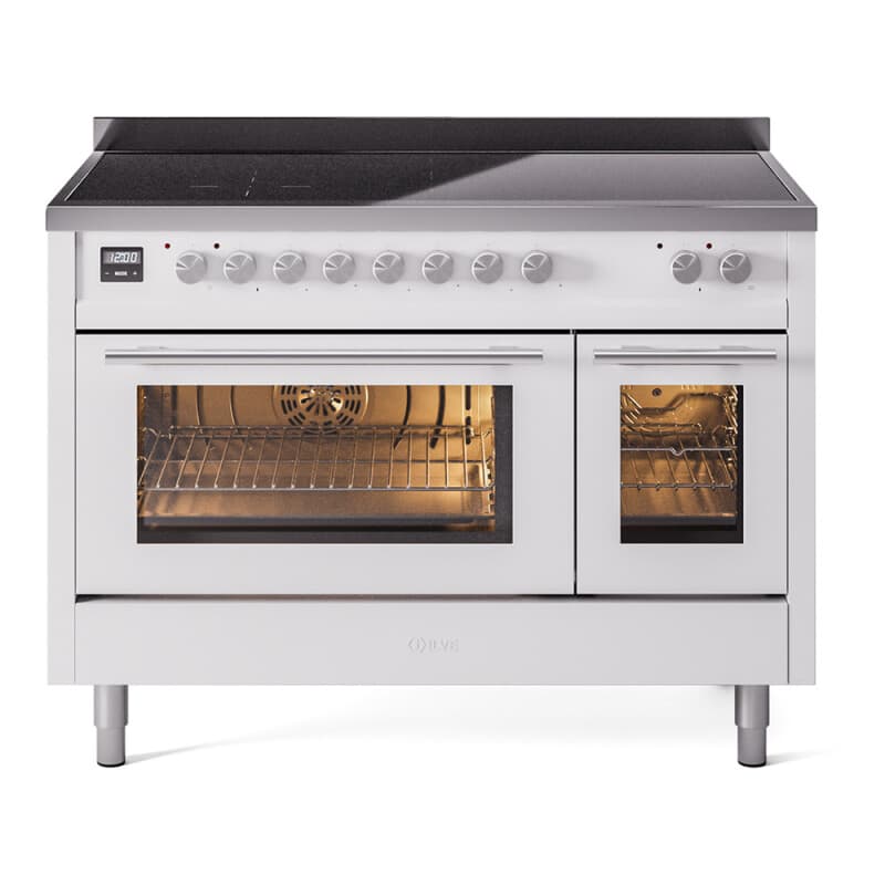 Professional Plus II 48 UPI486WMPWH Freestanding Electric Range Range with Induction Double Oven with Triple Glass Door with Stainless Steel knobs