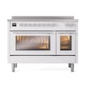 Professional Plus II 48 UPI486WMPWH Freestanding Electric Range Range with Induction Double Oven with Triple Glass Door with Stainless Steel knobs view 2