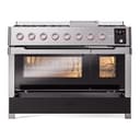 Panoramagic 48 UPM12FDS3SS Freestanding Dual Fuel Range with 8 Sealed Burners with Griddle Double Oven with Triple Glass Door with Satin knobs view 6