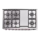 Panoramagic 48 UPM12FDS3SS Freestanding Dual Fuel Range with 8 Sealed Burners with Griddle Double Oven with Triple Glass Door with Satin knobs view 8