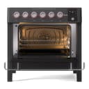 Panoramagic 36 UPMI09S3MK Freestanding Electric Range Range with Induction Single Oven with Triple Glass Door with Satin knobs view 2