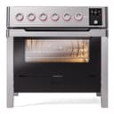Panoramagic 36 UPMI09S3SS Freestanding Electric Range Range with Induction Single Oven with Triple Glass Door with Satin knobs view 2
