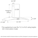 36" Island-Mount Chimney Hood view 11