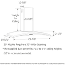 30" Wall-Mount Chimney Hood view 5