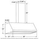 36” Designer Wall Mount Hood w/ Dimmable LED Lighting view 7