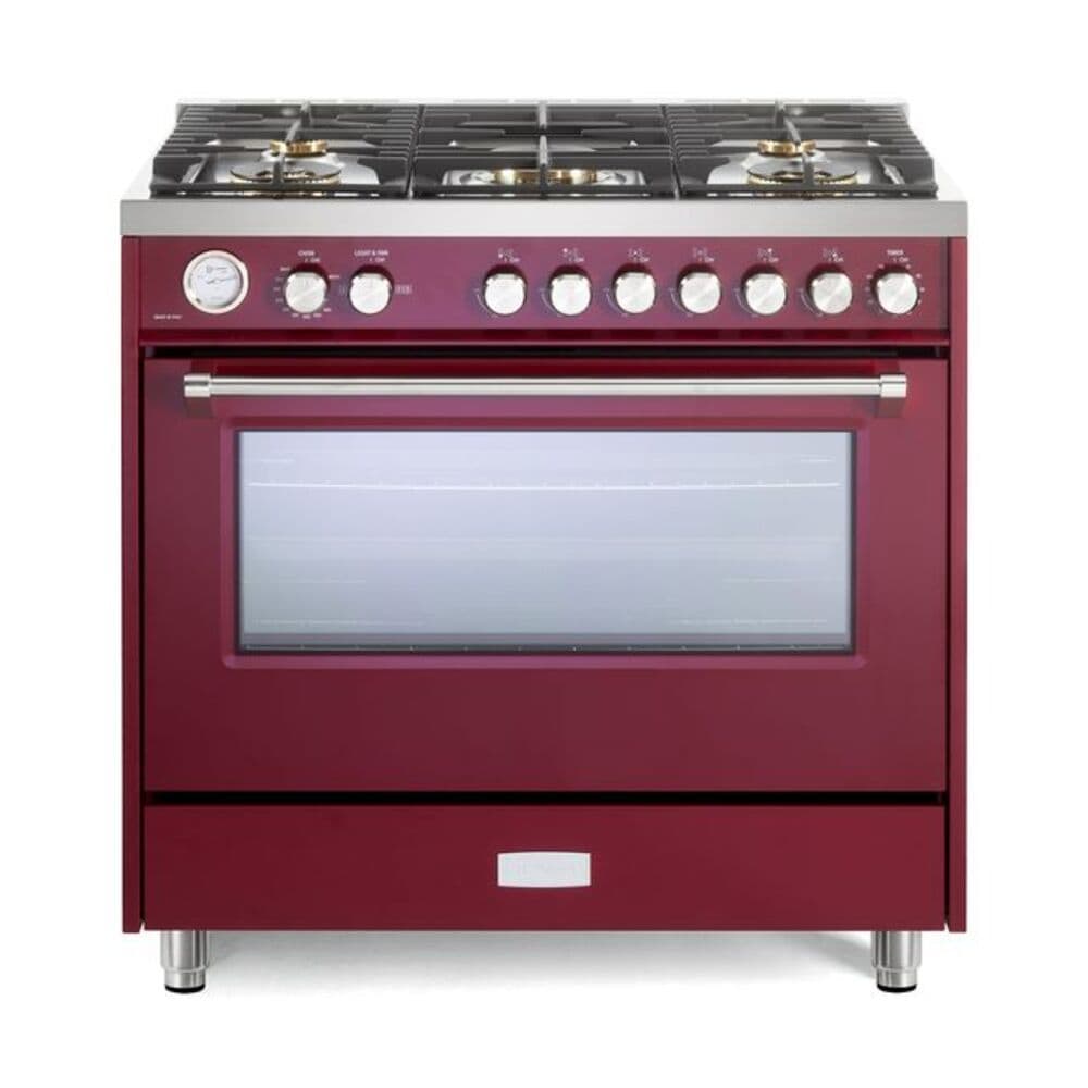 36 inch Ultima Collection Freestanding Gas Range with 5 Sealed SABAF Brass Burners, 5 cu. ft. Oven Capacity, Temperature Gauge
