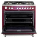 36 inch Ultima Collection Freestanding Gas Range with 5 Sealed SABAF Brass Burners, 5 cu. ft. Oven Capacity, Temperature Gauge view 6