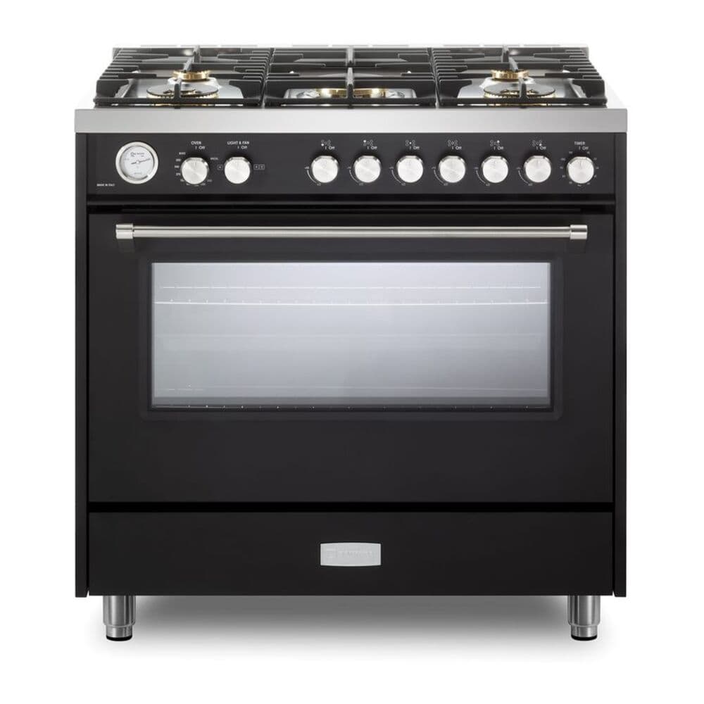 36 inch Ultima Collection Freestanding Gas Range with 5 Sealed SABAF Brass Burners, 5 cu. ft. Oven Capacity, Temperature Gauge