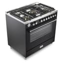 36 inch Ultima Collection Freestanding Gas Range with 5 Sealed SABAF Brass Burners, 5 cu. ft. Oven Capacity, Temperature Gauge view 4