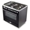 36 inch Ultima Collection Freestanding Gas Range with 5 Sealed SABAF Brass Burners, 5 cu. ft. Oven Capacity, Temperature Gauge view 5