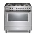36 inch Ultima Collection Freestanding Gas Range with 5 Sealed SABAF Brass Burners, 5 cu. ft. Oven Capacity, Temperature Gauge view 1