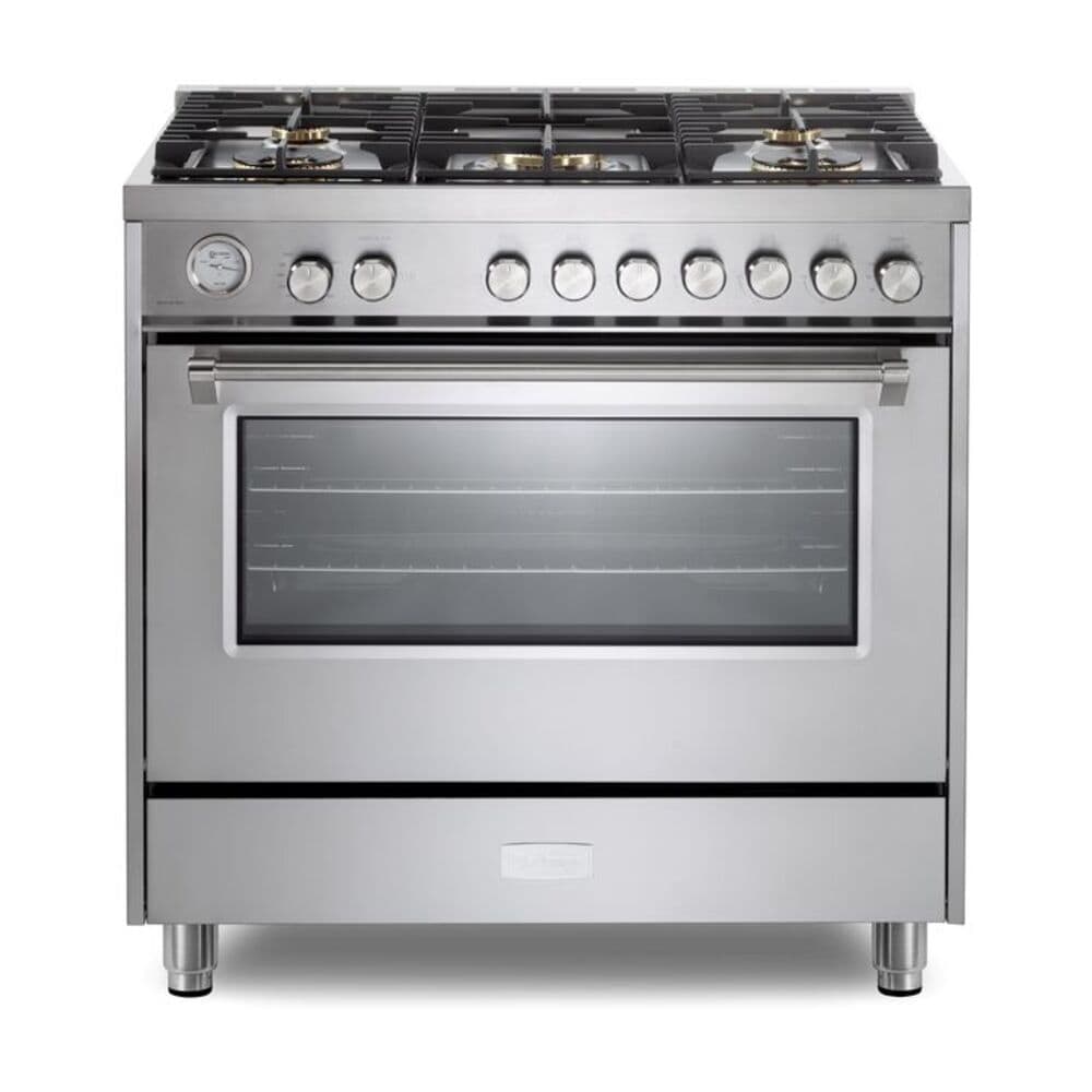 36 inch Ultima Collection Freestanding Gas Range with 5 Sealed SABAF Brass Burners, 5 cu. ft. Oven Capacity, Temperature Gauge