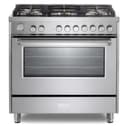 36 inch Ultima Collection Freestanding Gas Range with 5 Sealed SABAF Brass Burners, 5 cu. ft. Oven Capacity, Temperature Gauge view 2